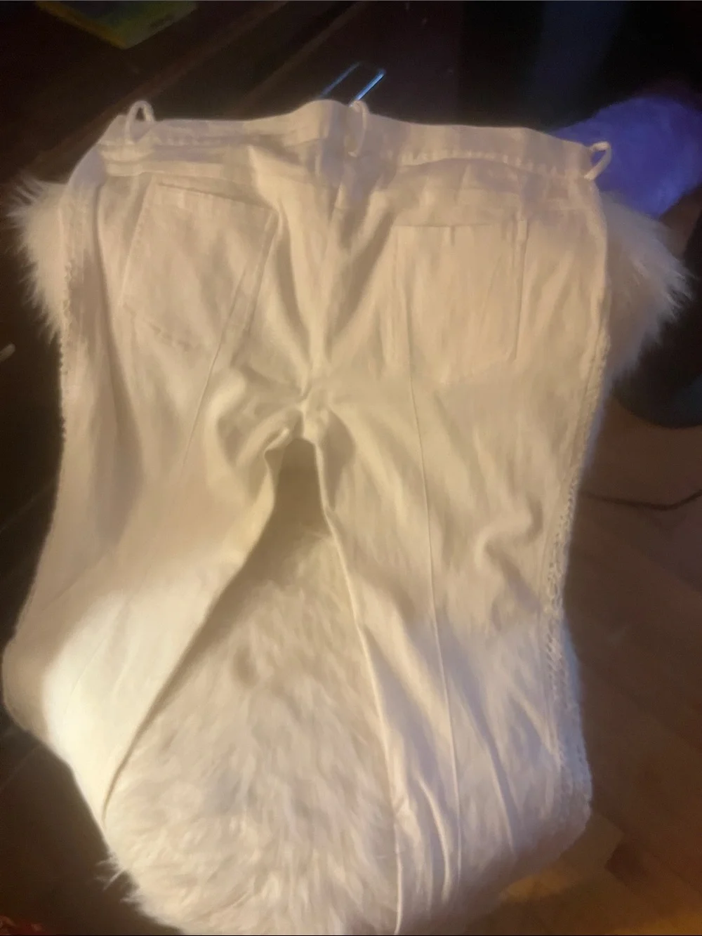 Buffalo David Bitton White Crochet Bootcut Pants White Semi Vintage
